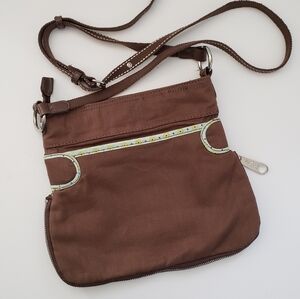 Thirty-one Quilted Canvas Crossbody Bag Brown